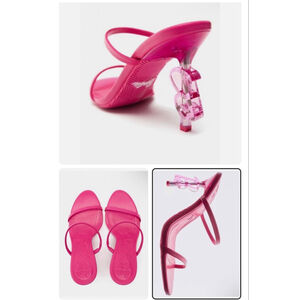 Zara Barbie Heeled Leather Sandals Size 6.5 US 37 EU Limited Edition
